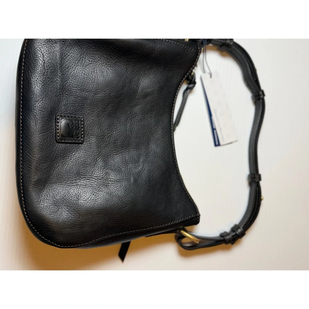 Dooney & Bourke Florentine Leather Small Kiley Hobo Bag Black Gold Hardware NWT